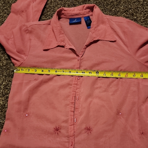 Bundle 2 Shirts- 1 Yellow Casual Button Down Shirt 1 Red-pinkish With Design - Picture 9 of 9